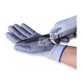 Factory Direct Anti Cut Level 5 HPPE+Fiberglass PU Cut Resistant Gloves with EN388 4543